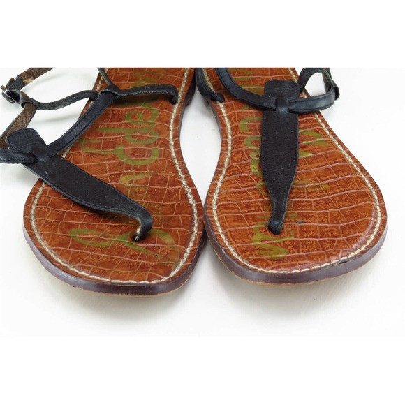 Sam Edelman Sz 7.5 M Black Thong Synthetic Women Sandals Gigi - Picture 2 of 7